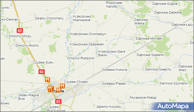 mapa Dmochy-Wypychy, Dmochy-Wypychy na mapie Targeo