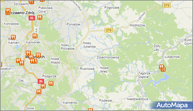 mapa Dziećmorowice, Dziećmorowice na mapie Targeo
