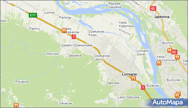 mapa Dziekanów Leśny, Dziekanów Leśny na mapie Targeo