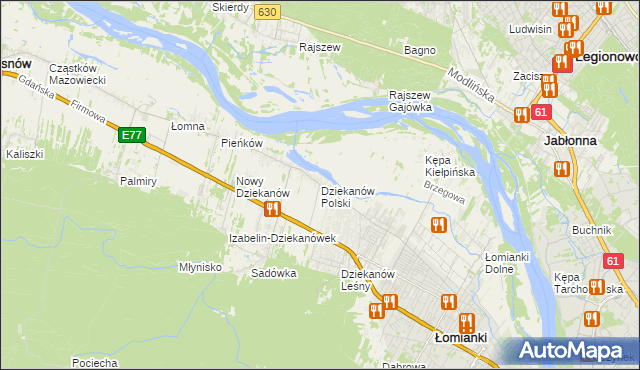 mapa Dziekanów Polski, Dziekanów Polski na mapie Targeo