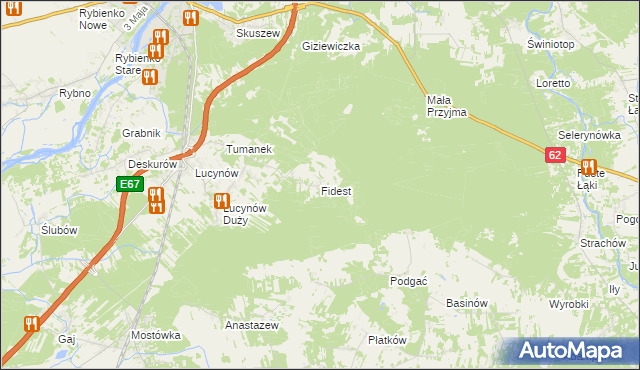 mapa Fidest, Fidest na mapie Targeo