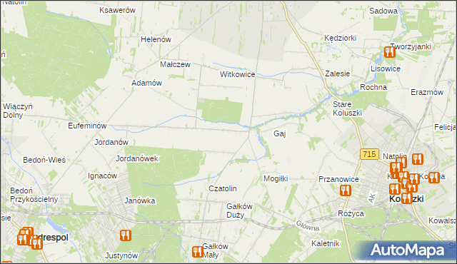 mapa Gałkówek-Parcela, Gałkówek-Parcela na mapie Targeo