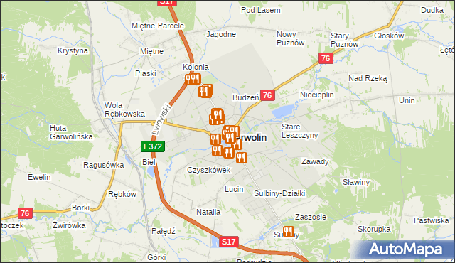 mapa Garwolin, Garwolin na mapie Targeo