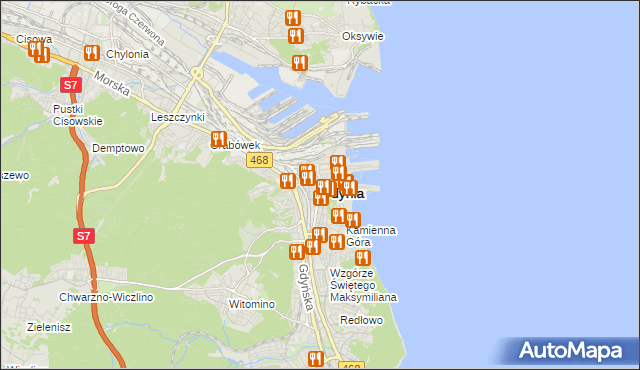 mapa Gdyni, Gdynia na mapie Targeo
