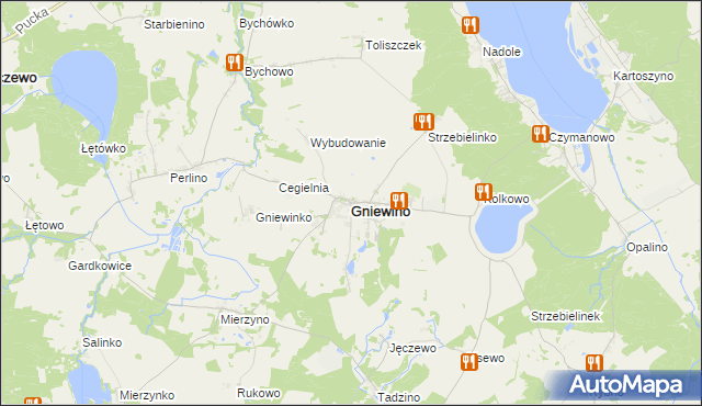 mapa Gniewino, Gniewino na mapie Targeo