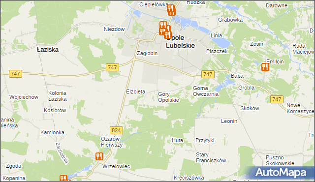 mapa Góry Opolskie, Góry Opolskie na mapie Targeo