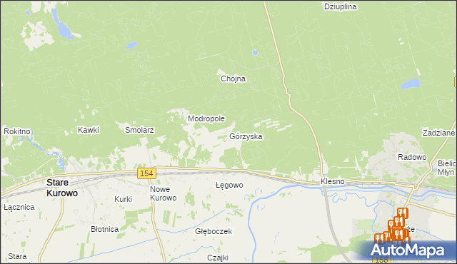 mapa Górzyska, Górzyska na mapie Targeo