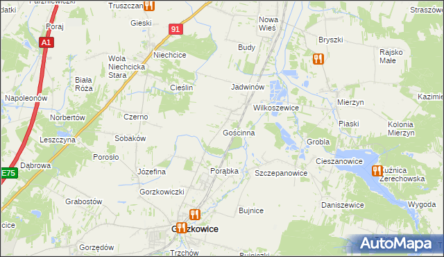 mapa Gościnna, Gościnna na mapie Targeo