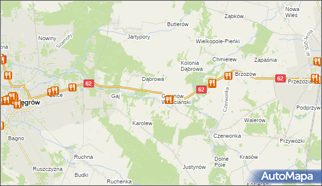mapa Grochów Włościański, Grochów Włościański na mapie Targeo