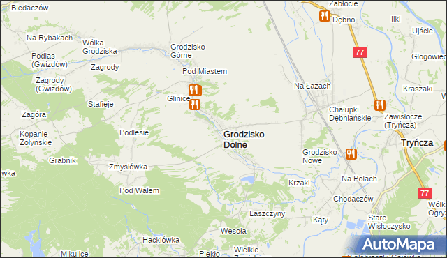mapa Grodzisko Dolne, Grodzisko Dolne na mapie Targeo