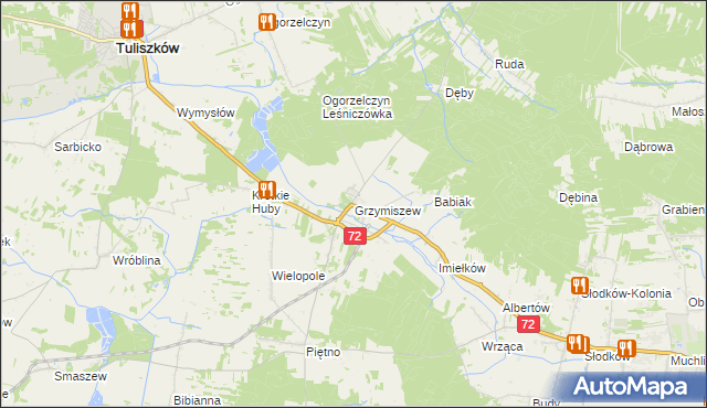 mapa Grzymiszew, Grzymiszew na mapie Targeo