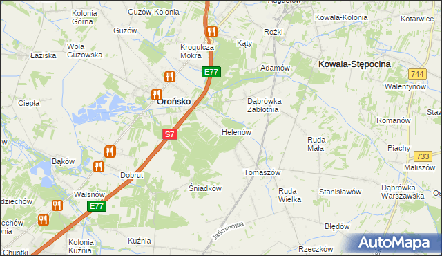 mapa Helenów gmina Orońsko, Helenów gmina Orońsko na mapie Targeo