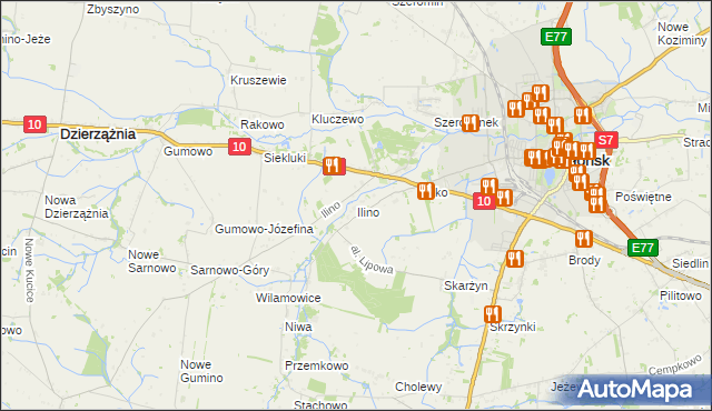 mapa Ilino, Ilino na mapie Targeo