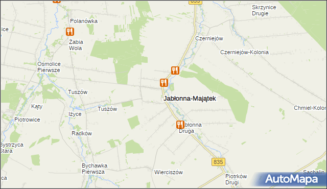 mapa Jabłonna-Majątek, Jabłonna-Majątek na mapie Targeo