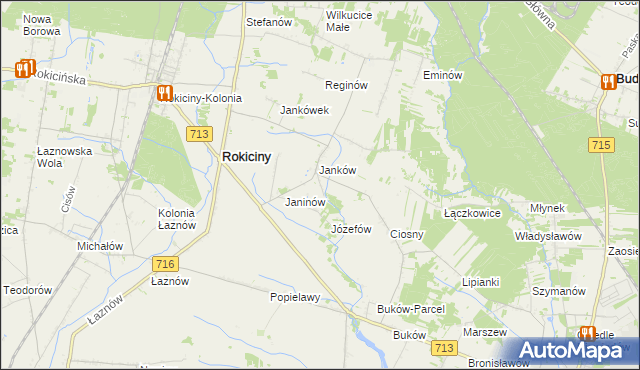 mapa Janków Trzeci gmina Rokiciny, Janków Trzeci gmina Rokiciny na mapie Targeo