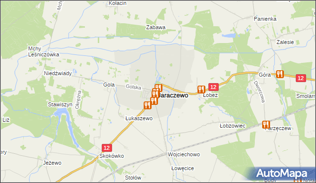 mapa Jaraczewo powiat jarociński, Jaraczewo powiat jarociński na mapie Targeo