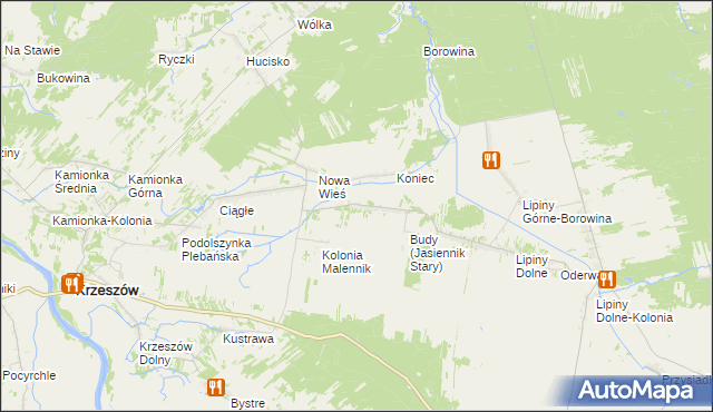 mapa Jasiennik Stary, Jasiennik Stary na mapie Targeo