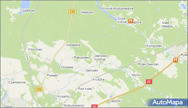 mapa Jasnowo Kolonia, Jasnowo Kolonia na mapie Targeo