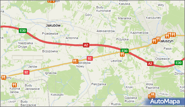 mapa Jędrzejów Stary, Jędrzejów Stary na mapie Targeo