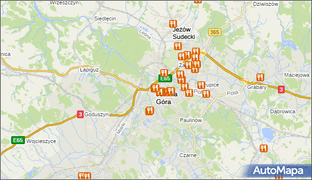 mapa Jelenia Góra, Jelenia Góra na mapie Targeo