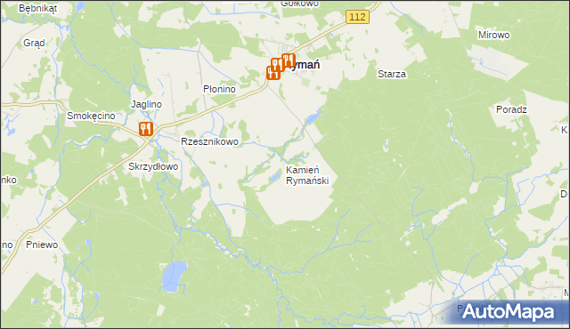 mapa Kamień Rymański, Kamień Rymański na mapie Targeo