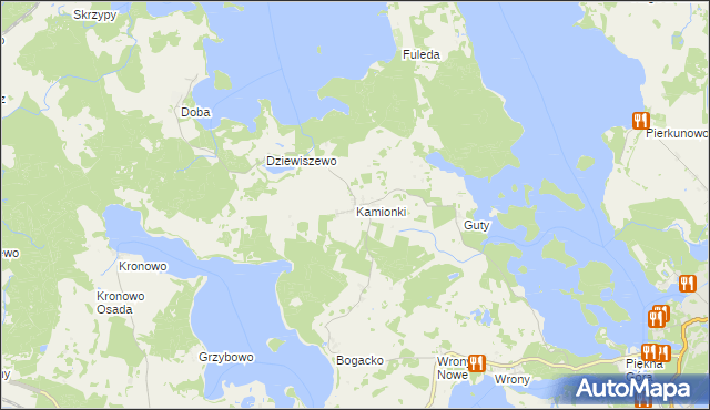 mapa Kamionki gmina Giżycko, Kamionki gmina Giżycko na mapie Targeo