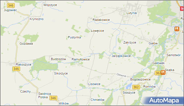 mapa Karczyce, Karczyce na mapie Targeo