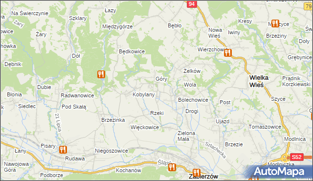 mapa Karniowice gmina Zabierzów, Karniowice gmina Zabierzów na mapie Targeo