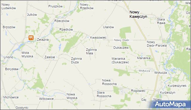 mapa Kazimierzów gmina Nowy Kawęczyn, Kazimierzów gmina Nowy Kawęczyn na mapie Targeo