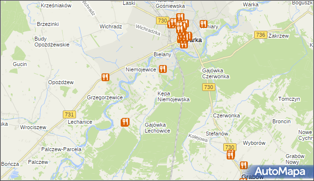 mapa Kępa Niemojewska, Kępa Niemojewska na mapie Targeo
