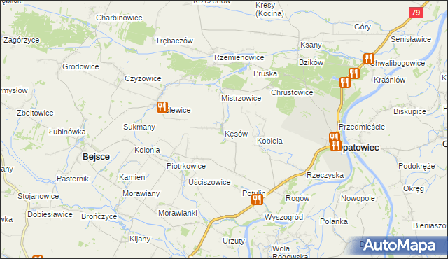 mapa Kęsów, Kęsów na mapie Targeo