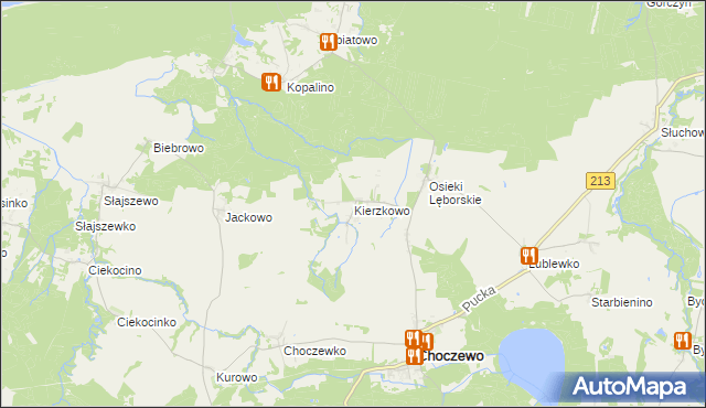 mapa Kierzkowo gmina Choczewo, Kierzkowo gmina Choczewo na mapie Targeo