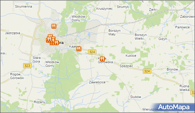 mapa Kłoda Górowska, Kłoda Górowska na mapie Targeo