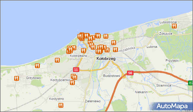 mapa Kołobrzegu, Kołobrzeg na mapie Targeo