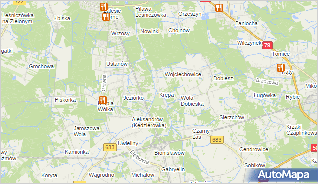 mapa Krępa gmina Prażmów, Krępa gmina Prażmów na mapie Targeo