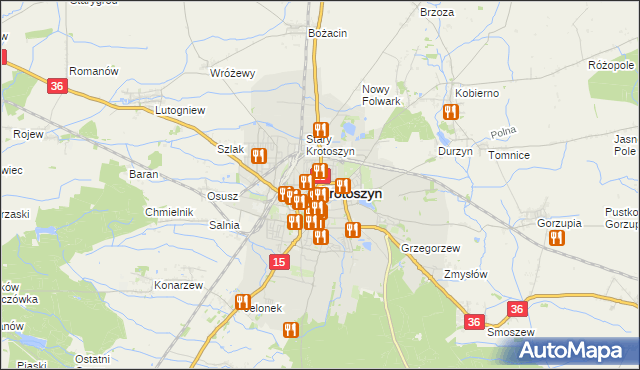 mapa Krotoszyna, Krotoszyn na mapie Targeo