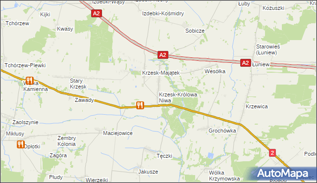 mapa Krzesk-Królowa Niwa, Krzesk-Królowa Niwa na mapie Targeo