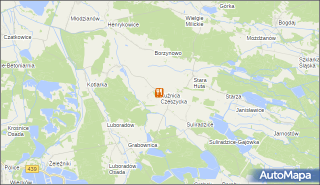 mapa Kuźnica Czeszycka, Kuźnica Czeszycka na mapie Targeo