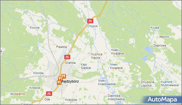 mapa Kuźnica Kącka, Kuźnica Kącka na mapie Targeo