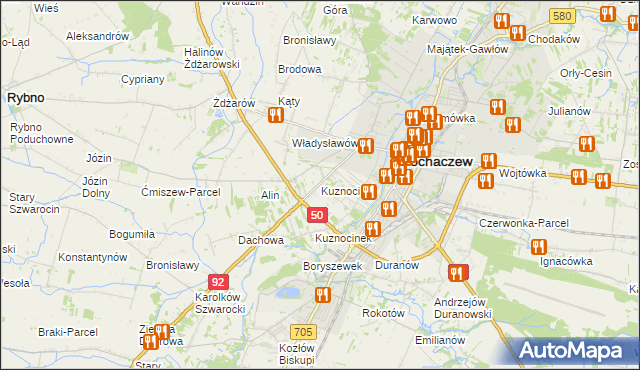 mapa Kuznocin gmina Sochaczew, Kuznocin gmina Sochaczew na mapie Targeo
