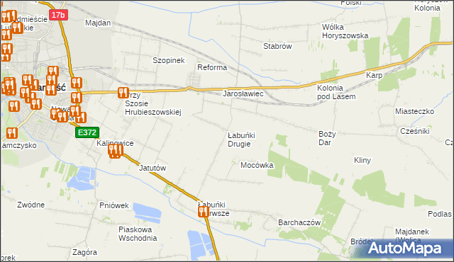 mapa Łabuńki Drugie, Łabuńki Drugie na mapie Targeo