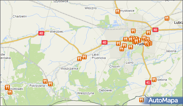 mapa Łąka Prudnicka, Łąka Prudnicka na mapie Targeo