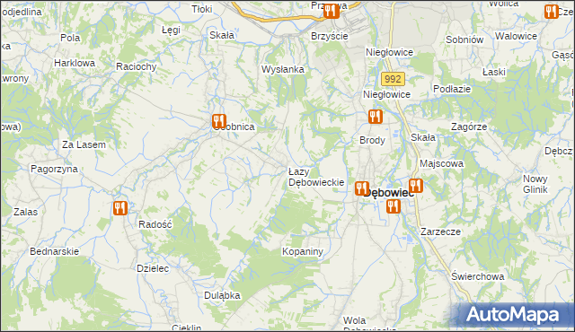 mapa Łazy Dębowieckie, Łazy Dębowieckie na mapie Targeo
