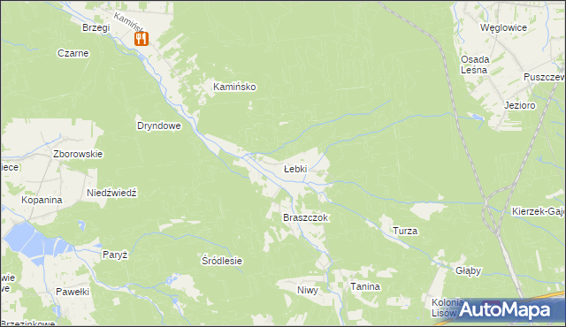 mapa Łebki gmina Herby, Łebki gmina Herby na mapie Targeo