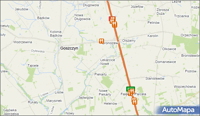 mapa Lekarcice Nowe, Lekarcice Nowe na mapie Targeo