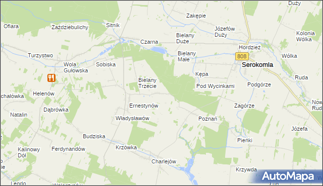 mapa Leonardów gmina Serokomla, Leonardów gmina Serokomla na mapie Targeo