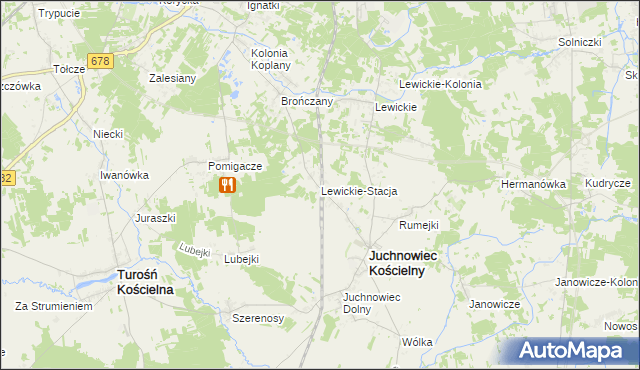 mapa Lewickie-Stacja, Lewickie-Stacja na mapie Targeo