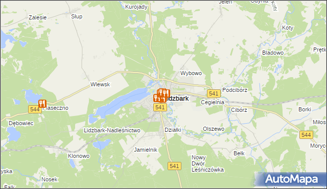 mapa Lidzbark, Lidzbark na mapie Targeo