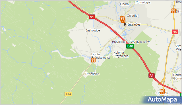 mapa Ligota Prószkowska, Ligota Prószkowska na mapie Targeo