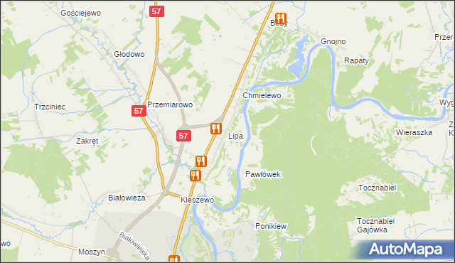 mapa Lipa gmina Pułtusk, Lipa gmina Pułtusk na mapie Targeo